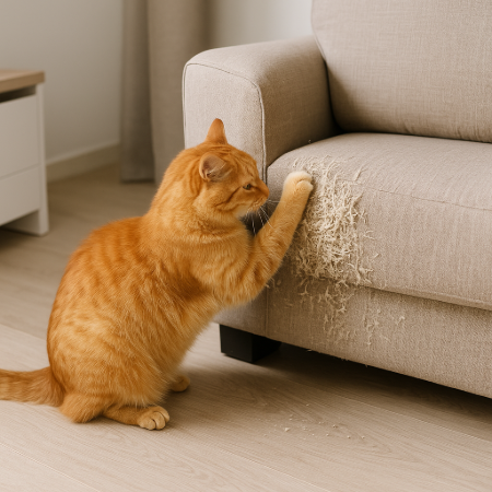 آموزش نخراشیدن مبل به گربه | بهترین روش‌ها، دلایل و ابزارهای مناسب