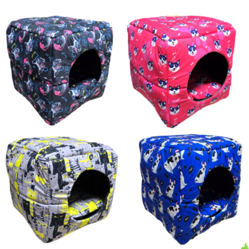 کلبه سگ و گربه ونوس 3 کاره طرح دار 40*40