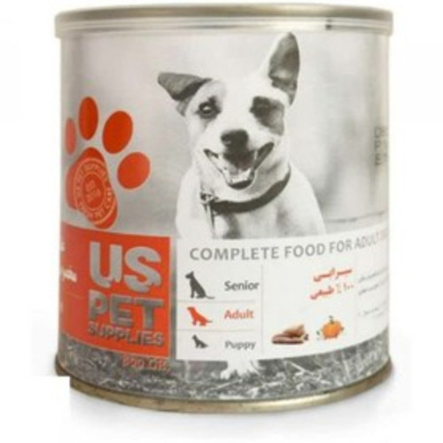 کنسرو سگ یو اس پت طعم سیرابی 800 گرم