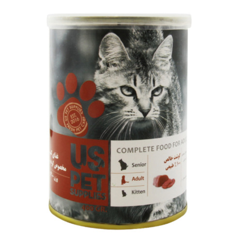 کنسرو گربه 400 گرم  یو اس پت ( گوشت خالص )