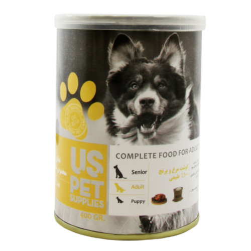 کنسرو سگ یو اس پت بوقلمون و گوشت 800 گرم